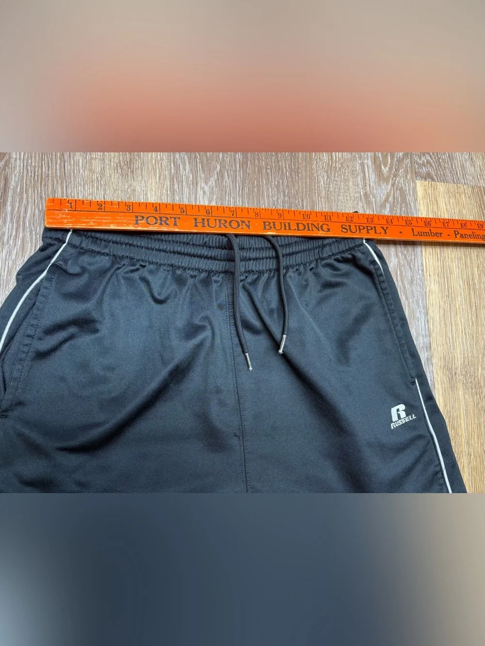 Russell Athletic Black Joggers with White Piping
